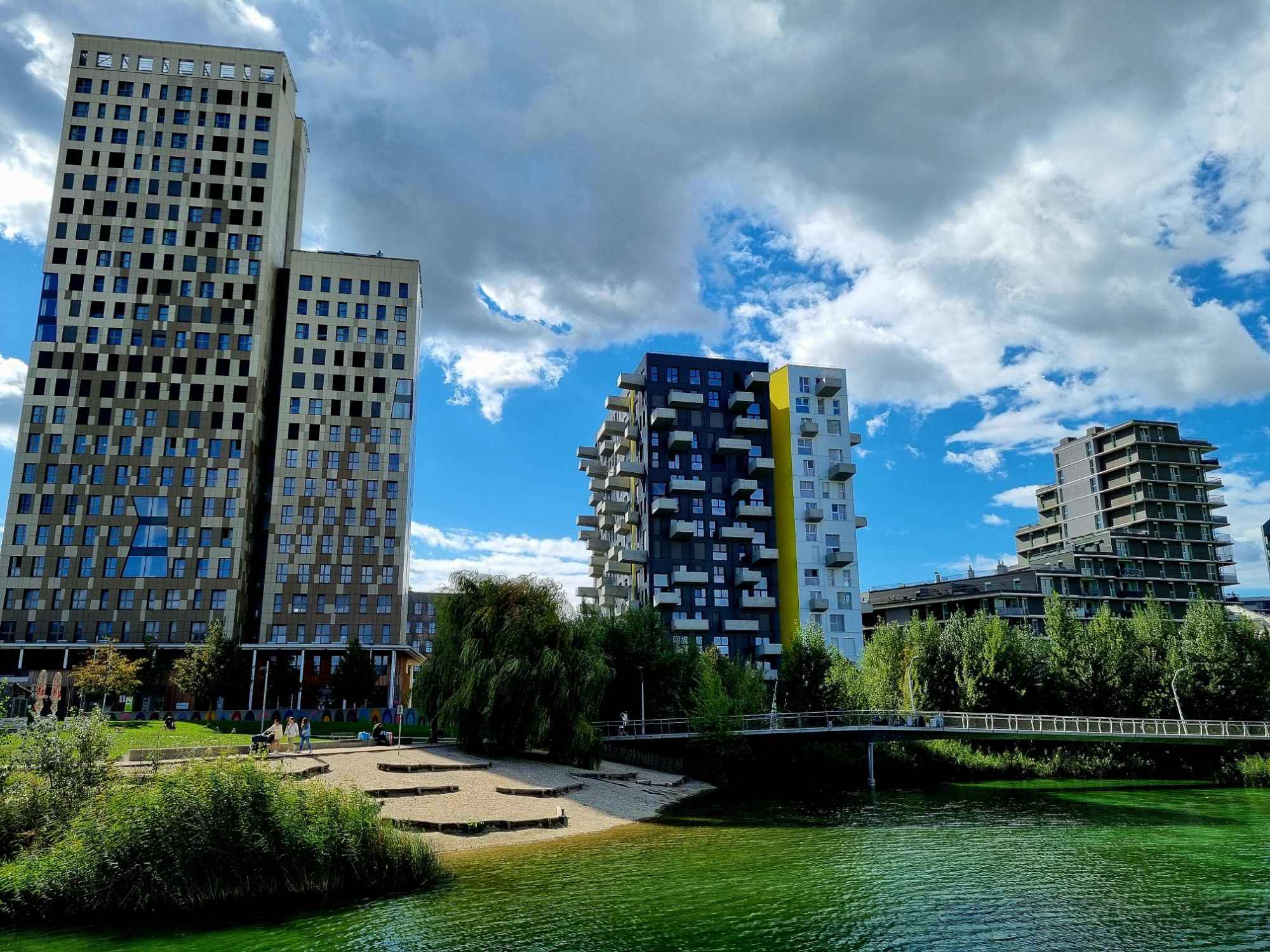 Wooden skyscraper, landmark of the Seestadt